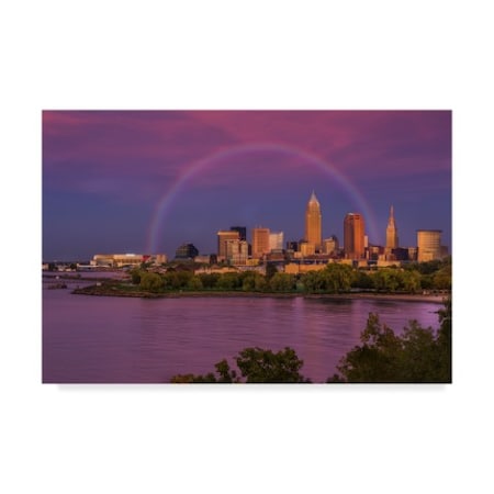 Galloimages Online 'Rainbow Over Cleveland' Canvas Art,30x47